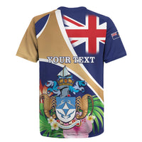 Personalized Tristan da Cunha Rugby Jersey Coat Of Arms - Flag Style