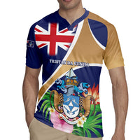 Personalized Tristan da Cunha Rugby Jersey Coat Of Arms - Flag Style