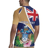Personalized Tristan da Cunha Rugby Jersey Coat Of Arms - Flag Style