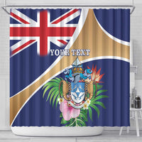 Personalized Tristan da Cunha Shower Curtain Coat Of Arms - Flag Style