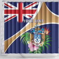 Personalized Tristan da Cunha Shower Curtain Coat Of Arms - Flag Style