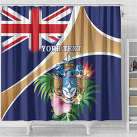 Personalized Tristan da Cunha Shower Curtain Coat Of Arms - Flag Style
