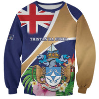 Personalized Tristan da Cunha Sweatshirt Coat Of Arms - Flag Style