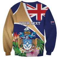 Personalized Tristan da Cunha Sweatshirt Coat Of Arms - Flag Style