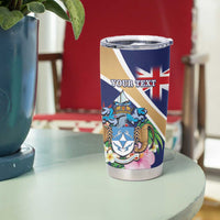 Personalized Tristan da Cunha Tumbler Cup Coat Of Arms - Flag Style