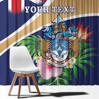 Personalized Tristan da Cunha Window Curtain Coat Of Arms - Flag Style