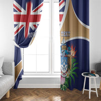 Personalized Tristan da Cunha Window Curtain Coat Of Arms - Flag Style