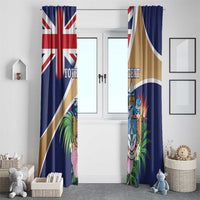 Personalized Tristan da Cunha Window Curtain Coat Of Arms - Flag Style