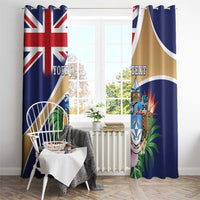 Personalized Tristan da Cunha Window Curtain Coat Of Arms - Flag Style