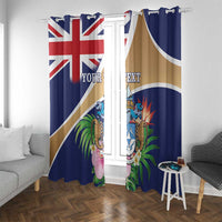 Personalized Tristan da Cunha Window Curtain Coat Of Arms - Flag Style