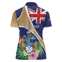 Personalized Tristan da Cunha Women Polo Shirt Coat Of Arms - Flag Style