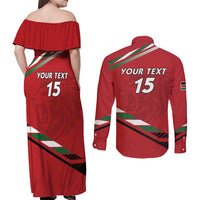 Custom Kenya Volleyball Couples Matching Off Shoulder Maxi Dress and Long Sleeve Button Shirt We Are Champions