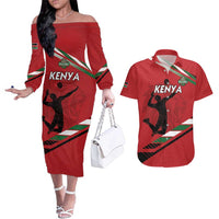 Custom Kenya Volleyball Couples Matching Off The Shoulder Long Sleeve Dress and Hawaiian Shirt We Are Champions