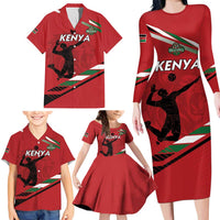 Custom Kenya Volleyball Family Matching Long Sleeve Bodycon Dress and Hawaiian Shirt We Are Champions
