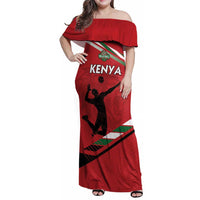 Custom Kenya Volleyball Family Matching Off Shoulder Maxi Dress and Hawaiian Shirt We Are Champions