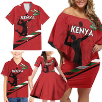 Custom Kenya Volleyball Family Matching Off Shoulder Short Dress and Hawaiian Shirt We Are Champions