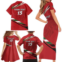 Custom Kenya Volleyball Family Matching Short Sleeve Bodycon Dress and Hawaiian Shirt We Are Champions