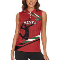 Custom Kenya Volleyball Women Sleeveless Polo Shirt We Are Champions