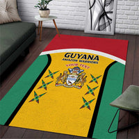 Custom Guyana Cricket Area Rug Come On Amazon Warriors