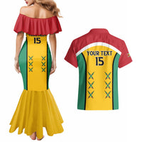 Custom Guyana Cricket Couples Matching Mermaid Dress and Hawaiian Shirt Come On Amazon Warriors