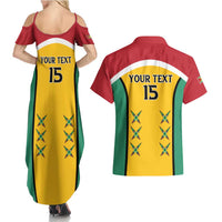 Custom Guyana Cricket Couples Matching Summer Maxi Dress and Hawaiian Shirt Come On Amazon Warriors