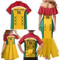 Custom Guyana Cricket Family Matching Mermaid Dress and Hawaiian Shirt Come On Amazon Warriors