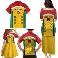 Custom Guyana Cricket Family Matching Puletasi and Hawaiian Shirt Come On Amazon Warriors