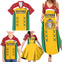 Custom Guyana Cricket Family Matching Summer Maxi Dress and Hawaiian Shirt Come On Amazon Warriors