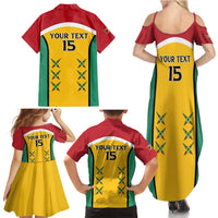 Custom Guyana Cricket Family Matching Summer Maxi Dress and Hawaiian Shirt Come On Amazon Warriors