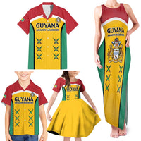 Custom Guyana Cricket Family Matching Tank Maxi Dress and Hawaiian Shirt Come On Amazon Warriors