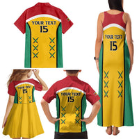 Custom Guyana Cricket Family Matching Tank Maxi Dress and Hawaiian Shirt Come On Amazon Warriors