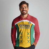 Custom Guyana Cricket Long Sleeve Polo Shirt Come On Amazon Warriors