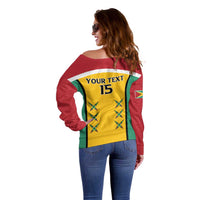 Custom Guyana Cricket Off Shoulder Sweater Come On Amazon Warriors