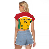 Custom Guyana Cricket Raglan Cropped T Shirt Come On Amazon Warriors