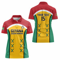 Custom Guyana Cricket Women Polo Shirt Come On Amazon Warriors