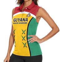 Custom Guyana Cricket Women Sleeveless Polo Shirt Come On Amazon Warriors