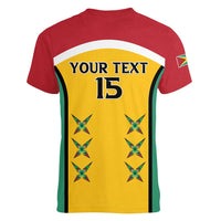 Custom Guyana Cricket Women V-Neck T-Shirt Come On Amazon Warriors