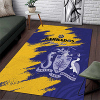 Custom Barbados Royals Cricket Area Rug Coat Of Arms Flag Style