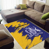 Custom Barbados Royals Cricket Area Rug Coat Of Arms Flag Style