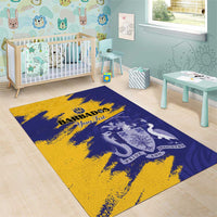 Custom Barbados Royals Cricket Area Rug Coat Of Arms Flag Style