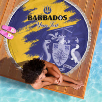Custom Barbados Royals Cricket Beach Blanket Coat Of Arms Flag Style