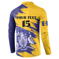 Custom Barbados Royals Cricket Button Sweatshirt Coat Of Arms Flag Style
