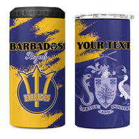 Custom Barbados Royals Cricket 4 in 1 Can Cooler Tumbler Coat Of Arms Flag Style