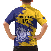Custom Barbados Royals Cricket Family Matching Tank Maxi Dress and Hawaiian Shirt Coat Of Arms Flag Style