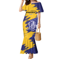 Custom Barbados Royals Cricket Mermaid Dress Coat Of Arms Flag Style