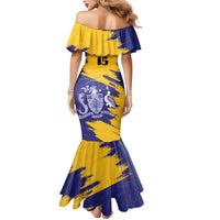 Custom Barbados Royals Cricket Mermaid Dress Coat Of Arms Flag Style