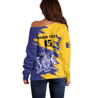 Custom Barbados Royals Cricket Off Shoulder Sweater Coat Of Arms Flag Style