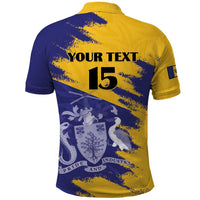 Custom Barbados Royals Cricket Polo Shirt Coat Of Arms Flag Style