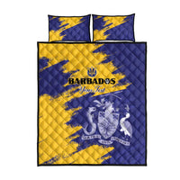 Custom Barbados Royals Cricket Quilt Bed Set Coat Of Arms Flag Style