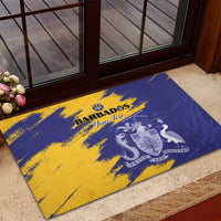Custom Barbados Royals Cricket Rubber Doormat Coat Of Arms Flag Style
